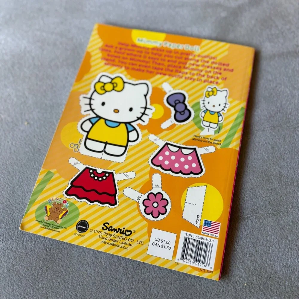 2009 New‎ NOS Sanrio Hello Kitty coloring activity book/paper doll